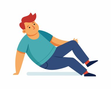 Cartoon Lazy Man Relaxing | Fun Character Illustration EPS