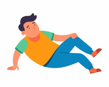 Cartoon Lazy Man Relaxing | Fun Character Illustration EPS