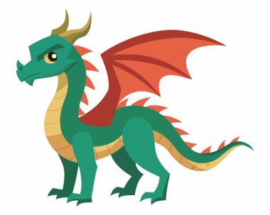 Fantasy Dragon Drawing | Mythical Creature Illustration EPS