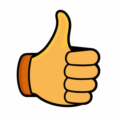 Thumb Up Like Icon Vector on White Background