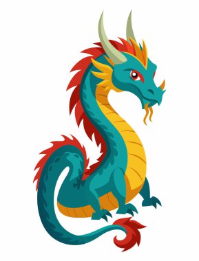 beyaz arkaplanda ejderha vektör çizimi