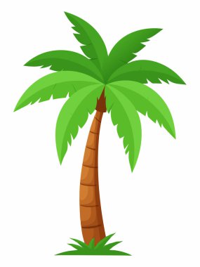Single Coconut Tree Vector Illustration for Nature Design