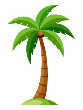 Single Coconut Tree Vector Illustration for Nature Design