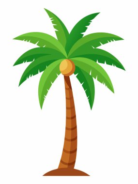 Hindistancevizi Düz Vektör Sanatı ile Yeşil Palmiye
