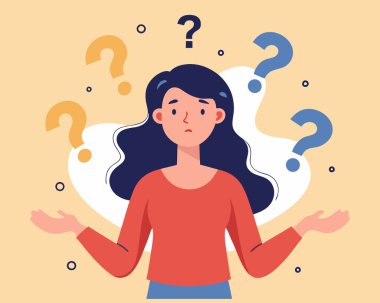 Kafası Karışık Genç Kadın Düşünen ve Şüphelenen Her Şey İllüzyonu