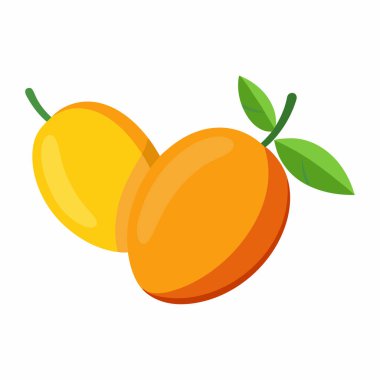 Beyaz Arkaplanda İzole Edilmiş Taze Mango Çifti