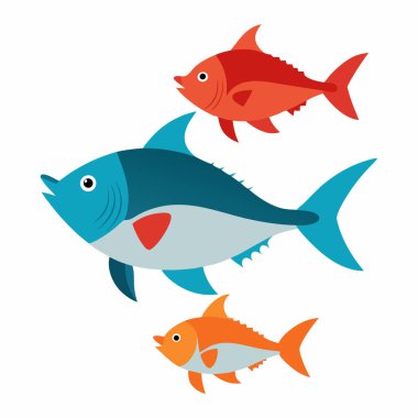 Asgari Balık Koleksiyonu (124; Sucul ve Deniz Ürünleri Vektörü) EPS