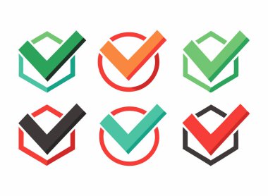 Beyaz Arkaplan Üzerine İşaretli Simge Vektör İllüstrasyonu