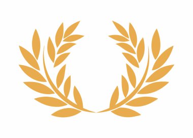 Zafer ikonunun Laurel Çelengi Altın ve Gümüş Vektörle Ayarlandı