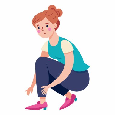 Kadın Ayak İltihabı ve Ödem Vektör Sanatı