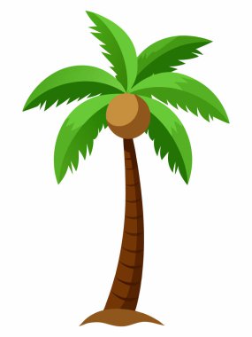 Hindistancevizi Düz Vektör Sanatı ile Yeşil Palmiye