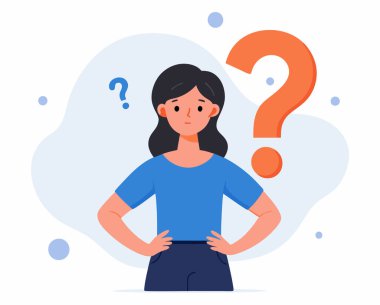 Derin Düşünce ve Karışıklık Düz Çizimde Kadın