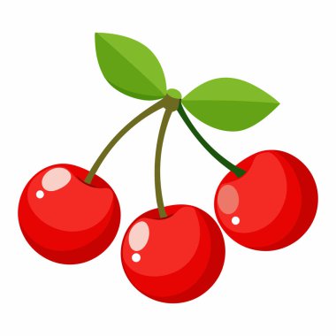 Taze Kiraz Meyvesi Grafiği: 124; Düzenlenebilir EPS Vektörü