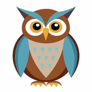 Baykuş Vektör İllüstrasyonu: 124; Beyaz Arkaplanda EPS