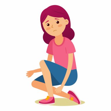 Şişmiş Ayaklı Kadın Grafiksel Olarak 124; Düzenlenebilir EPS Tıbbi Vektörü