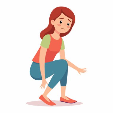 Şişmiş Ayaklı Kadın Grafiksel Olarak 124; Düzenlenebilir EPS Tıbbi Vektörü