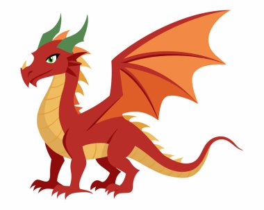 Fantezi Ateş Soluyan Ejderha Grafik: 124; Düzenlenebilir EPS Vektörü