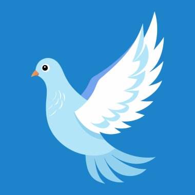 Barışçıl Güvercin Grafiği: 124; Düzenlenebilir EPS Kuş Vektörü