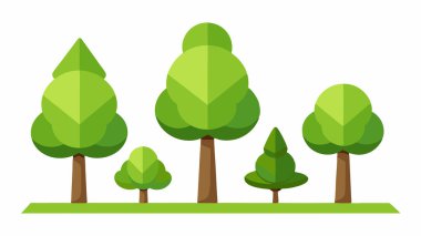 Tiny Trees Vektör İllüstrasyonu: 124; Beyaz Arkaplanda EPS