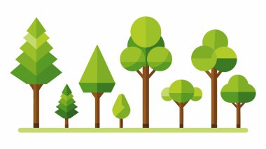 Tiny Trees Vektör İllüstrasyonu: 124; Beyaz Arkaplanda EPS