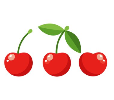 Kırmızı Kiraz Meyvesi Grafiği: 124; Düzenlenebilir EPS Vektörü