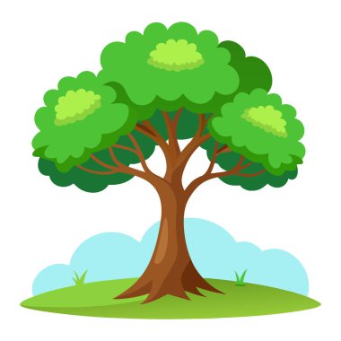 Ağaç Vektörü İllüstrasyonu: 124; Beyaz Arkaplanda EPS