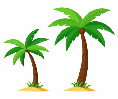 Palm Trees Tropikal Vektör İllüstrasyonu