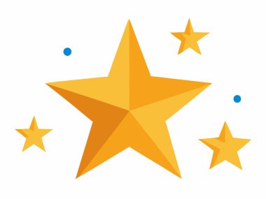 Beyaz Arkaplanda Yıldız Vektör Simgeleri Kümesi