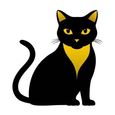 Sarı Kedi İllüstrasyonu: 124Beyaz Arkaplanda Şirin Çizgi Film Kedisi Vektörü