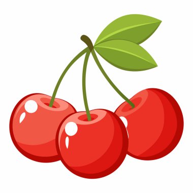 İzole edilmiş kiraz meyvesi grafiği (124); Düzenlenebilir EPS Vektörü