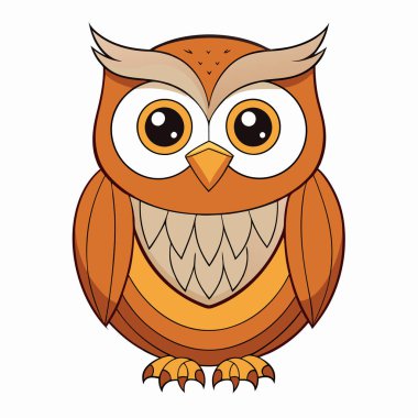 Baykuş Resimleri Beyaz Arkaplan Vektöründe İzole Edildi