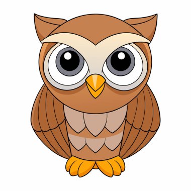 Baykuş Resimleri Beyaz Arkaplan Vektöründe İzole Edildi