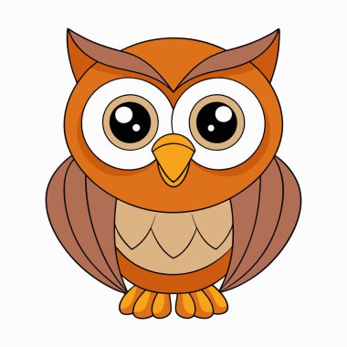 Sevimli Baykuş Karakteri İzole Edilmiş Vektör Sanatı