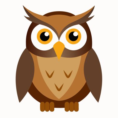 Baykuş Resimleri Beyaz Arkaplan Vektöründe İzole Edildi