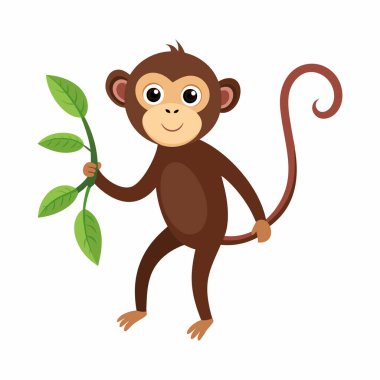 Maymun Tutma Şubesi ve Yaprak Vektörü (124- EPS Resimleri)