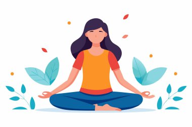 Genç Kadın ile Ruh Sağlığı Konsepti (EPS Illustration)