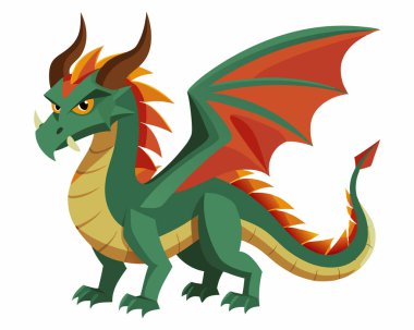 beyaz arkaplanda ejderha vektör çizimi