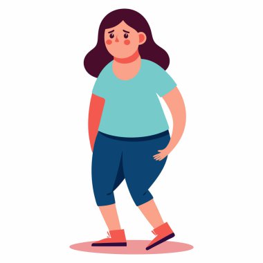 Kadın Şişmiş Ayak Bilekleri İllüstrasyonu- 124; EPS Tıbbi Vektörü