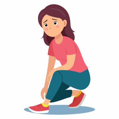 Kadın Şişmiş Ayak Bilekleri İllüstrasyonu- 124; EPS Tıbbi Vektörü