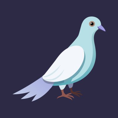 Mavi Barış Güvercini Vektör İllüstrasyonu