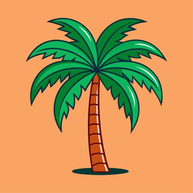 Hindistan Cevizi Palmiyesi Vektörü: 124; Doğa & Plaj İllüstrasyonu