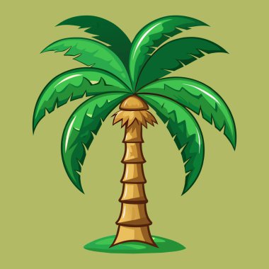 Tropikal Palmiye Ağacı Çizgi Filmi: 124; Düzenlenebilir EPS Vektörü Grafiksel