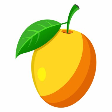 Tropikal Mango Vektörü (124; Beyaz Arkaplanda Sağlıklı Meyve Çizimi