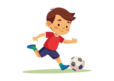 futbol oynarken mutlu çocuk