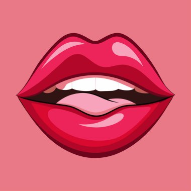 Şirin & Kalın Dudaklar Grafik the 124; Çizgi film Dudak Tasarım Vektörü