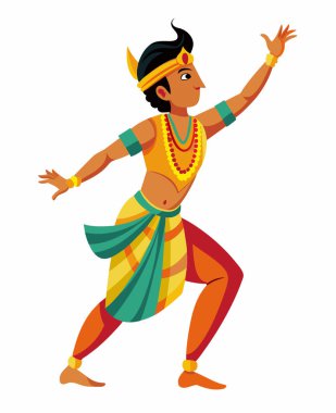Geleneksel Hint Dans Gösterisi Çizimi
