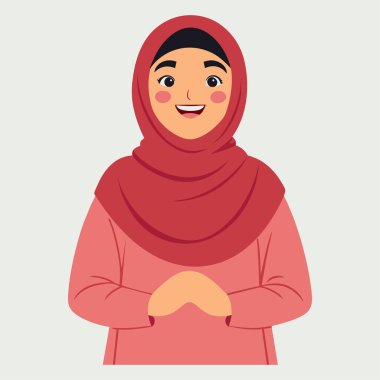 Türban İllüstrasyonu Giyen Müslüman Kadın: 124; Moda ve Kültür Vektörü