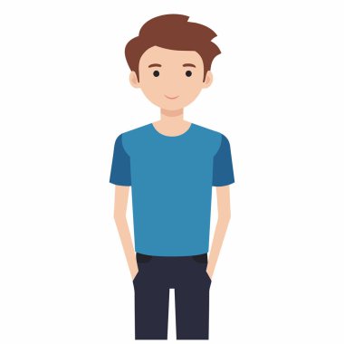 Genç adam avatar karakter vektör illüstrasyon tasarımı