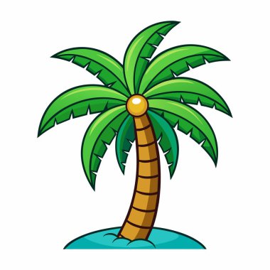 Hindistan Cevizi Palmiyesi Vektörü: 124; Doğa & Plaj İllüstrasyonu