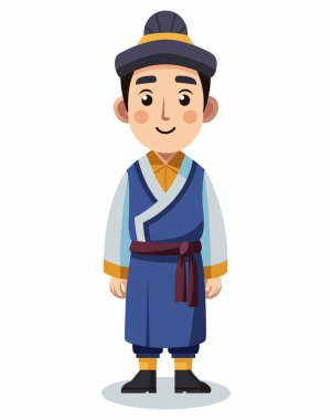 Doğu Asya Geleneksel Kostümlü Bir Adam 